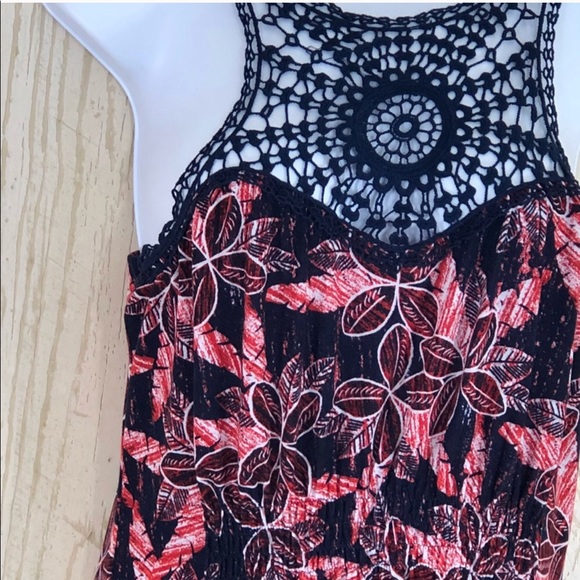 Teeze Me Crocheted Halter Maxi Dress Size M - Picture 4 of 8